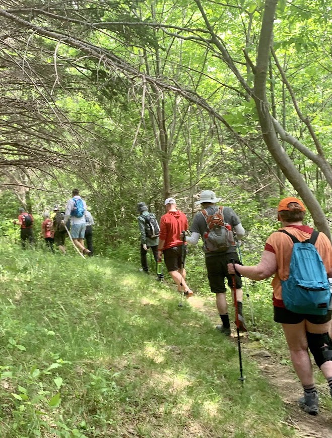 Big Ride group going for a hike.